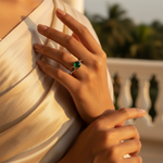 将图像加载到图库查看器中， 925 Silver Green Gemstone Ring for Women | Daily Wear
