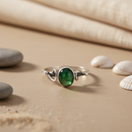将图像加载到图库查看器中， 925 Silver Green Gemstone Ring for Women | Daily Wear
