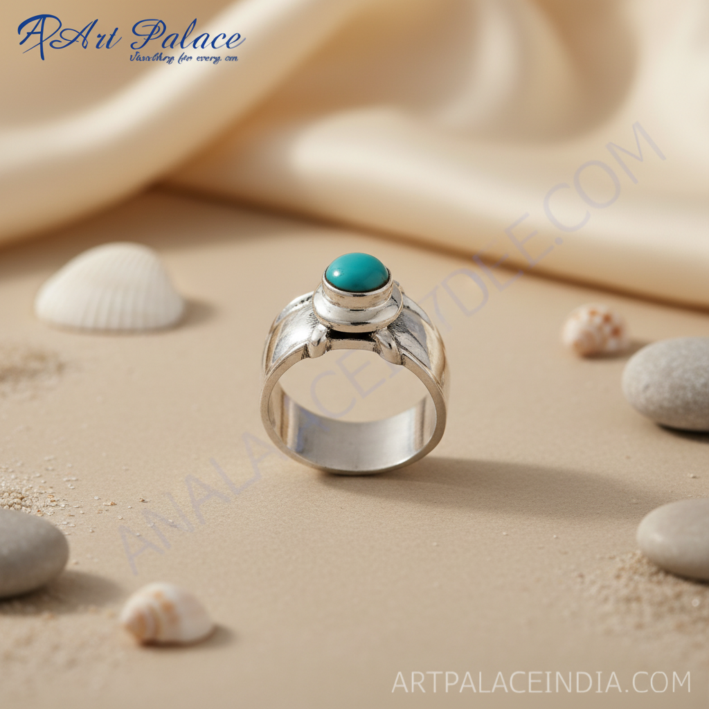 Anillo de plata 925 con turquesa para hombre | Joyería con piedras preciosas auténticas