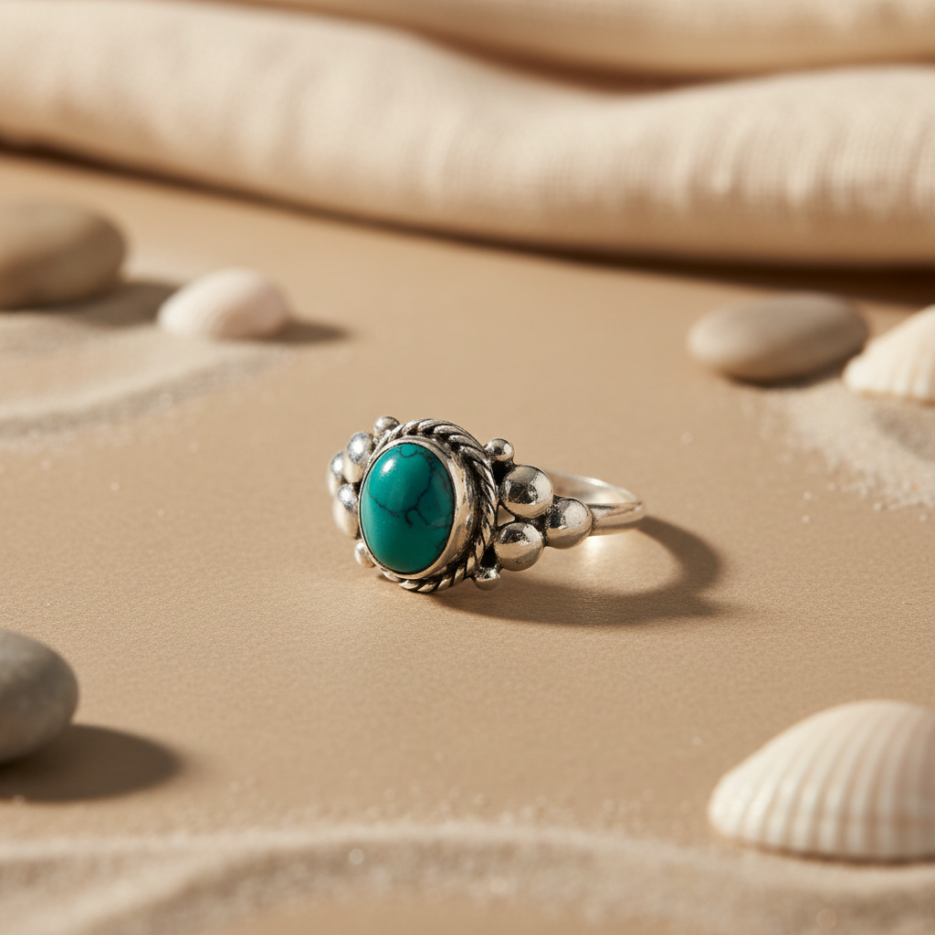 925 Silver Turquoise Ring for Women | Gemstone Jewelry
