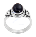 Load image into Gallery viewer, 925 sterling silver ring with a large oval-shaped black onyx gemstone, perfect for women.
