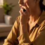 Load image into Gallery viewer, Anillo de ónix negro en plata de ley 925 para mujer | Joyería con estilo
