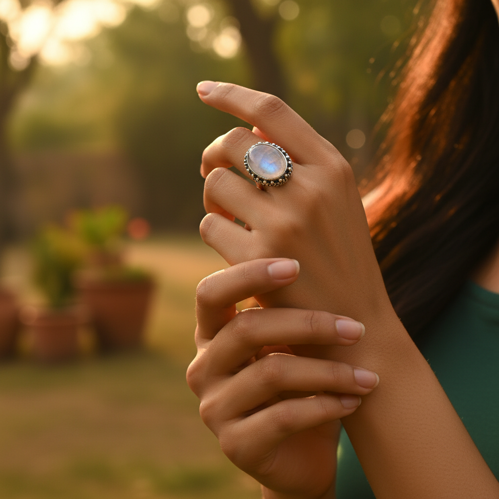 925 Sterling Silver Moonstone Ring for Women | Gift Jewelry