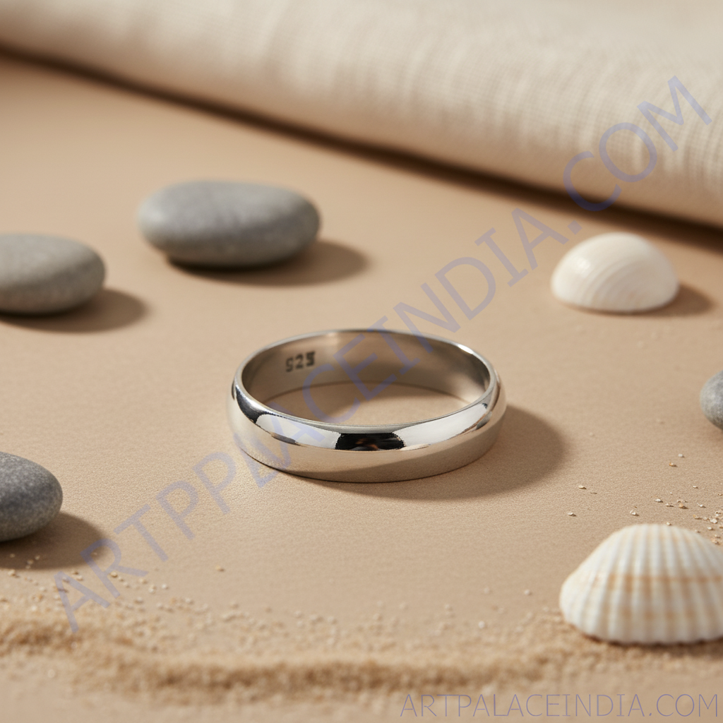 Anillo de banda lisa de plata de ley 925 | para hombre y mujer