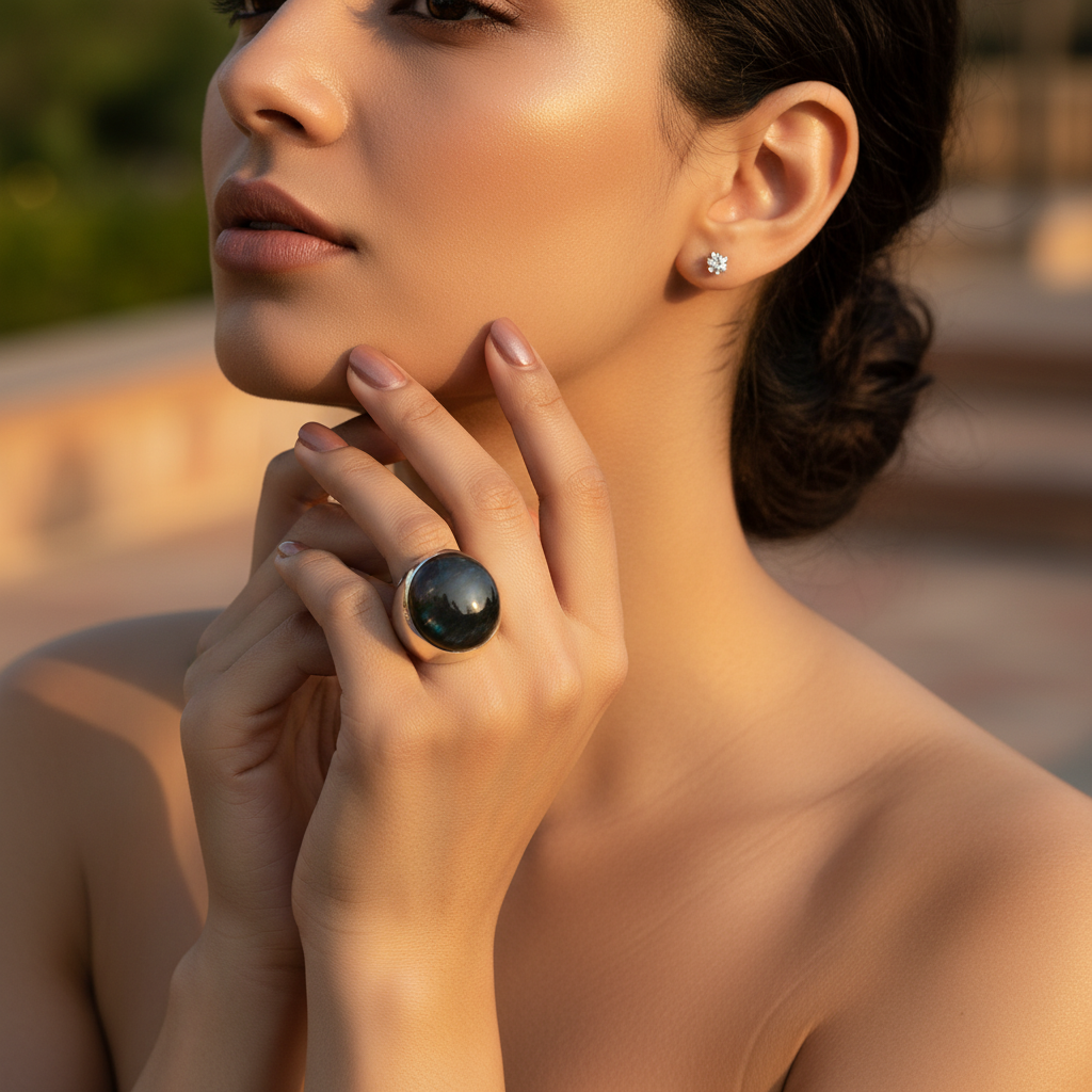 Anillo de plata con ónix para hombre | Joyería de piedra negra