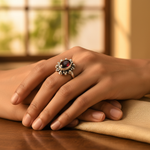 Load image into Gallery viewer, 925 Silver Garnet Ring for Women | Gemstone Jewelry

