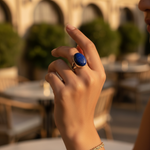 Load image into Gallery viewer, Anillo de latón con cuarzo rosa para mujer | Joyas con piedras preciosas
