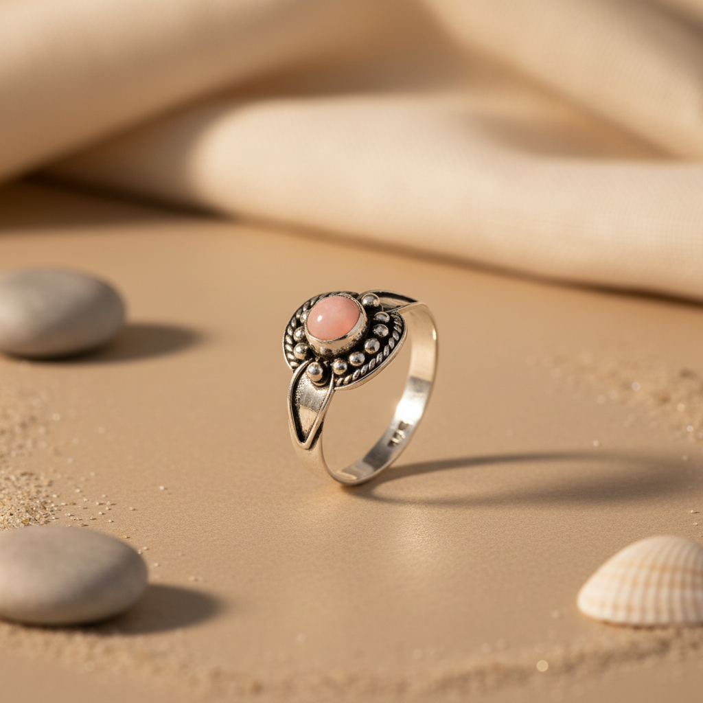 925 Sterling Silver Rose Quartz Ring for Women | Gift Jewelry