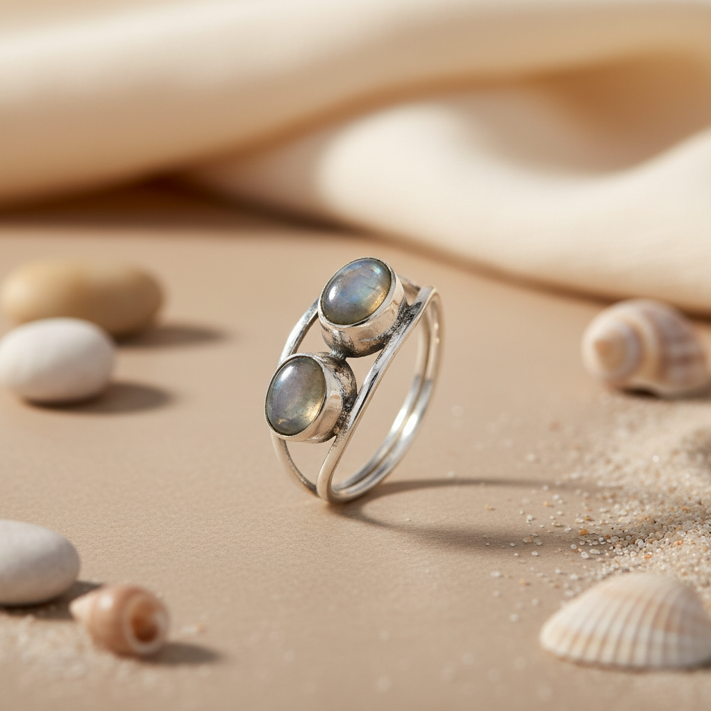 925 Sterling Silver Double Stone Ring for Women | Gift Jewelry