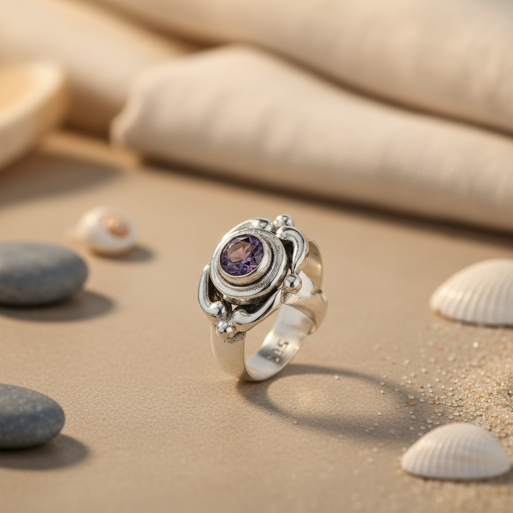 925 Silver Amethyst Ring for Women | Gemstone Jewelry