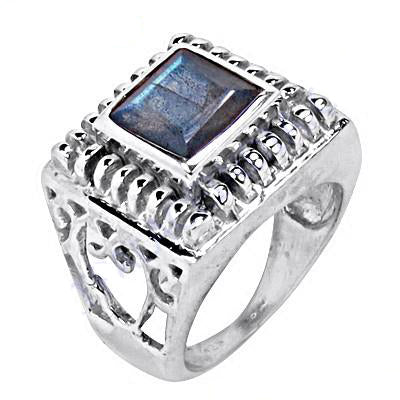 925 Silver Labradorite Gemstone Ring for Women | Elegant Jewelry