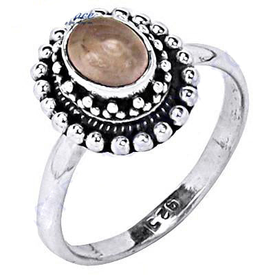 925 Sterling Silver Ring with Oval Gemstone for Women