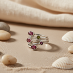 将图像加载到图库查看器中， 925 Silver Multi-Gemstone Ring for Women | Statement Ring

