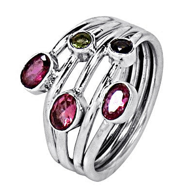 925 Silver Multi-Gemstone Ring for Women | Statement Ring