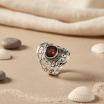 Load image into Gallery viewer, 925 Silver Garnet Ring for Women | Statement Jewelry
