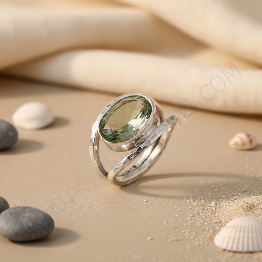 925 Sterling Silver Green Amethyst Ring for Women | Gift