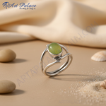 Load image into Gallery viewer, 925 Silver Green Gemstone Ring for Women | Daily Wear Jewelry
