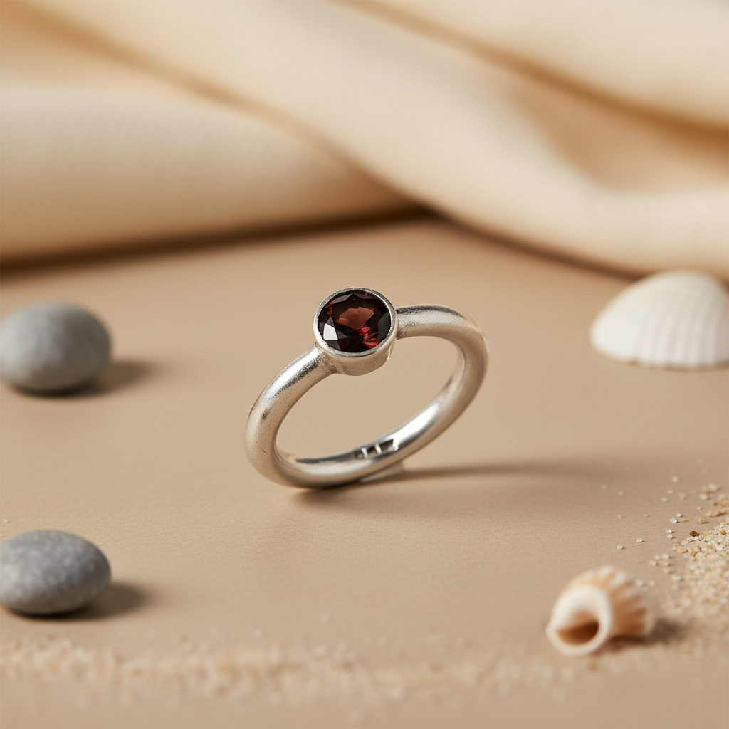 925 Silver Garnet Gemstone Ring for Women | Gift Jewelry