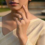 Load image into Gallery viewer, Silver Ring with Brown Square Gemstone for Men | Gift

