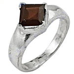 将图像加载到图库查看器中， Silver Ring with Brown Square Gemstone for Men | Gift
