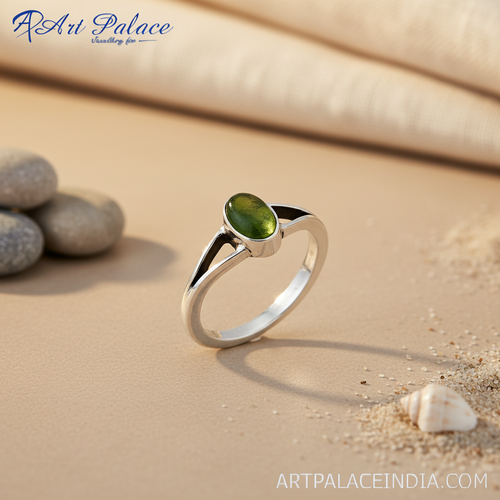 Anillo de peridoto en plata 925 para mujer | Joyería con piedras preciosas