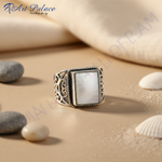 Load image into Gallery viewer, Anillo rectangular de plata 925 con piedra blanca | Joyería de moda para hombre
