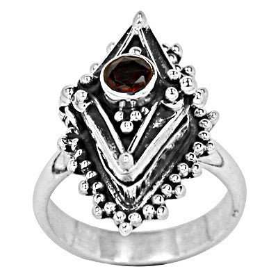 925 Silver Garnet Ring for Women | Statement Jewelry Gift