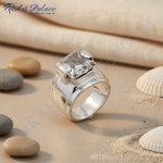 Load image into Gallery viewer, Anillo de plata con circonita cúbica de talla esmeralda para mujer | Regalo
