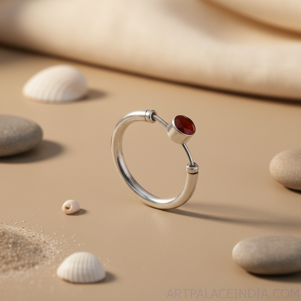 925 Silver Red Gemstone Ring | For Women | Daily Wear