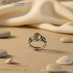 Load image into Gallery viewer, Silver Ring with Green Gemstone for Women | Statement Ring
