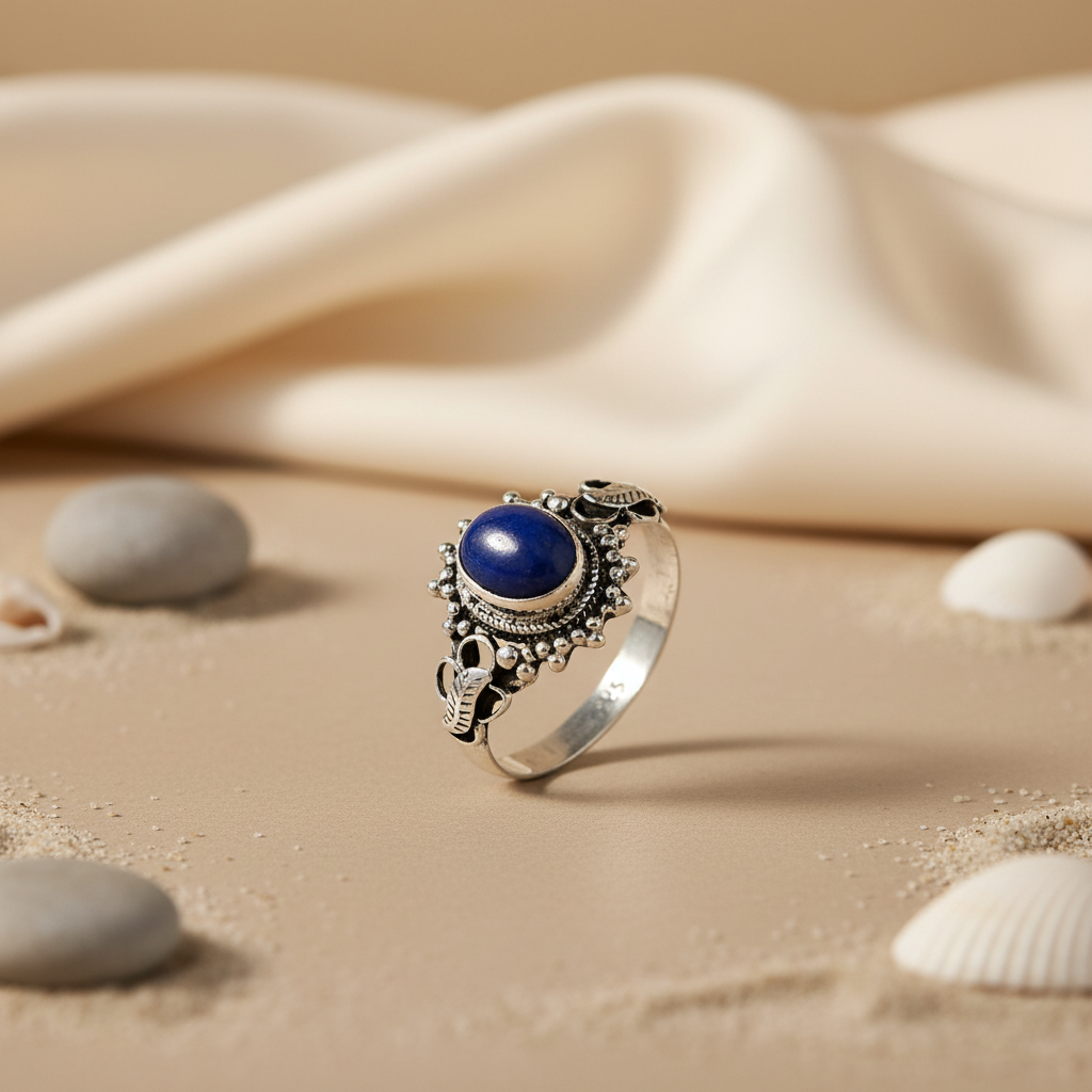 925 Silver Lapis Lazuli Ring for Women | Gemstone Jewelry