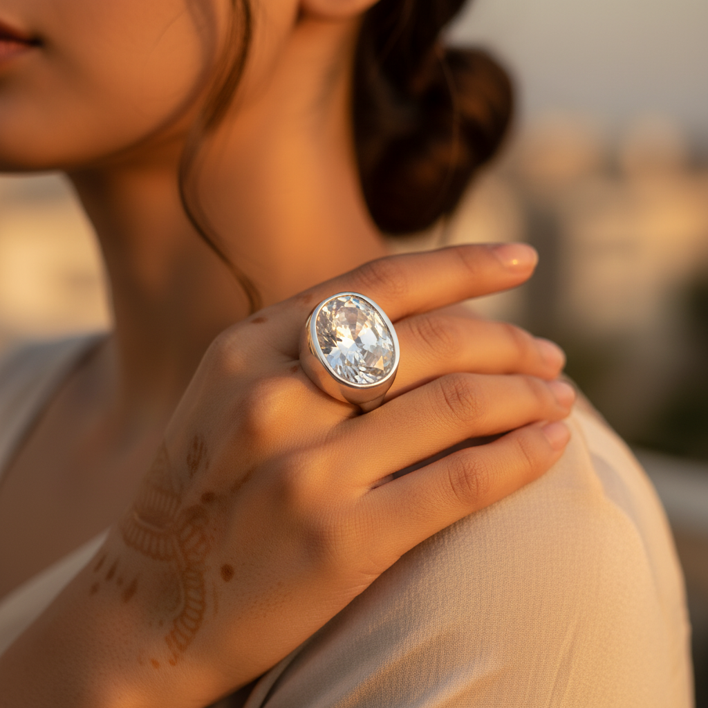 Anillo de plata con circonita cúbica para hombre | joyería con estilo