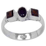 将图像加载到图库查看器中， 925 Silver Garnet &amp; Amethyst Ring for Women | Gift Jewelry
