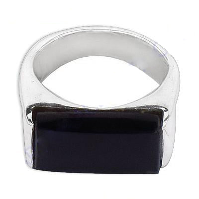 925 Silver Onyx Stone Ring for Men | Black Gemstone Jewelry