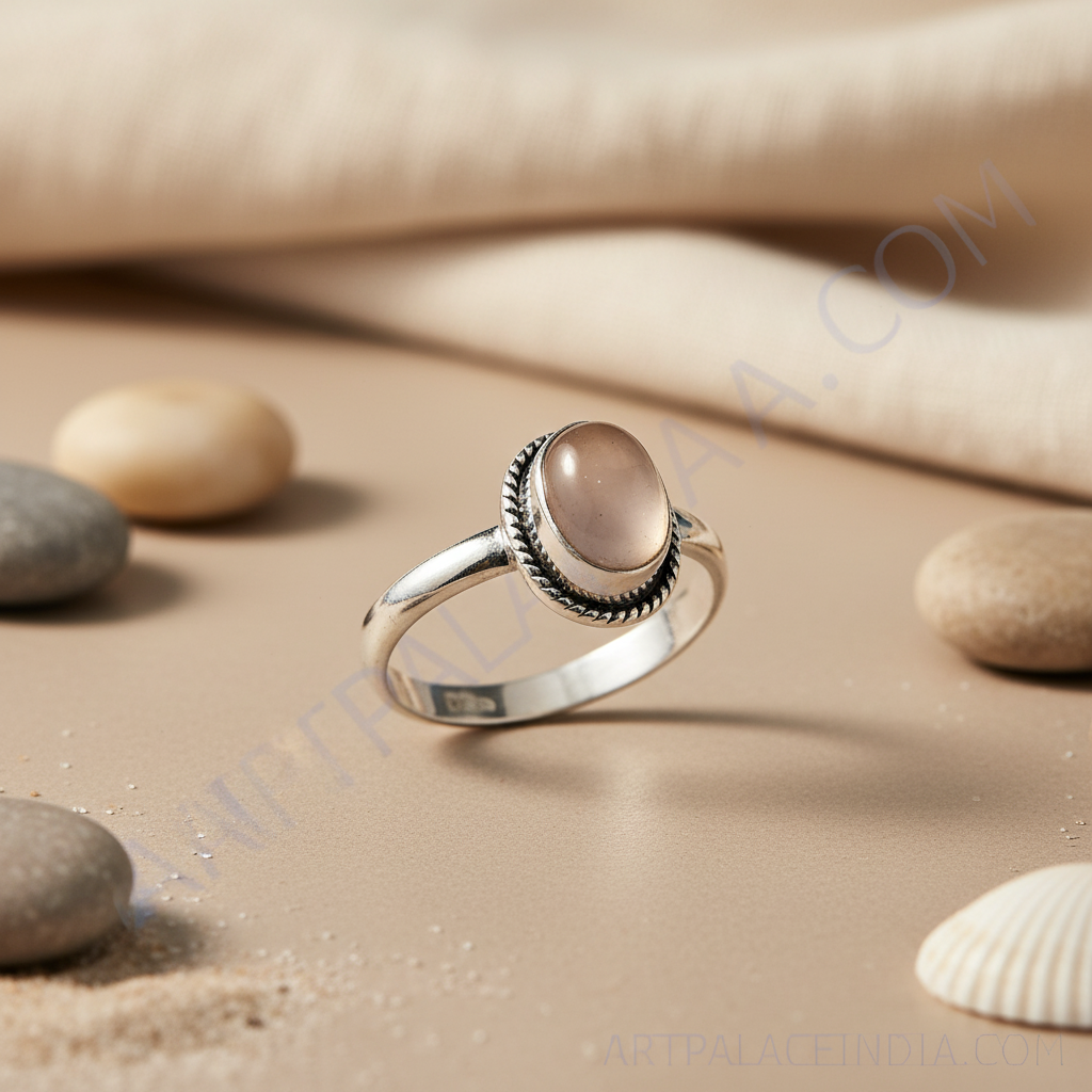 925 Silver Rose Quartz Ring for Women | Gift Jewelry