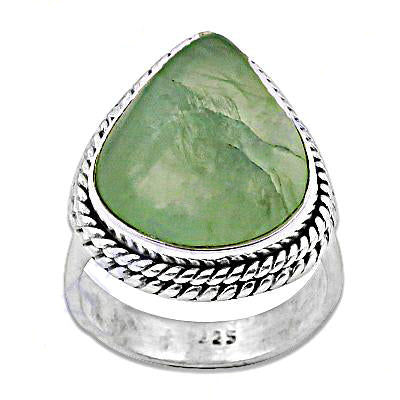925 Silver Green Gemstone Ring for Women | Teardrop Jewelry