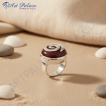 Load image into Gallery viewer, Anillo de plata 925 con piedras preciosas rojas y espirales para mujer | Regalo
