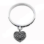 将图像加载到图库查看器中， 925 Silver Heart Dangle Ring for Women | Gift Jewelry
