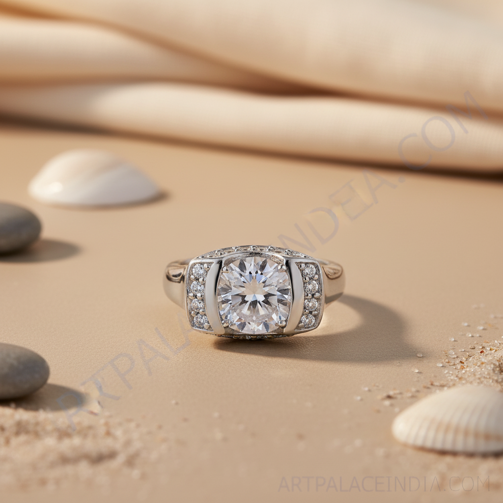 Silver cubic zirconia cocktail ring for women | statement jewelry