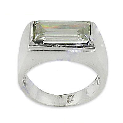 Silver Emerald Cut Ring | For Men | Gift Jewelry