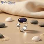 Load image into Gallery viewer, 925 Sterling Silver Ring with Blue Gemstone | Women&#39;s Jewelry
