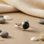 将图像加载到图库查看器中， 925 Silver Round Green Gemstone Ring | For Women | Gift
