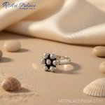 Load image into Gallery viewer, 925 Sterling Silver Pearl Ring for Women | Flower Design Jewelry

