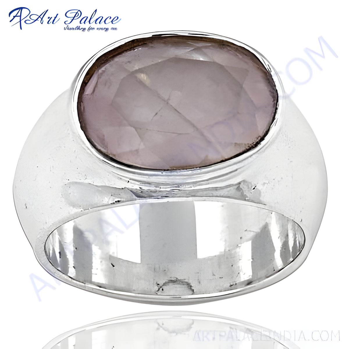 925 sterling silver statement ring with a large oval gemstone, perfect for women's fashion