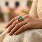 将图像加载到图库查看器中， 925 Silver Emerald Ring for Women | Gemstone Jewelry
