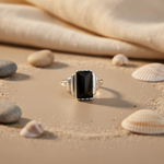 将图像加载到图库查看器中， 925 Silver Onyx Ring for Men | Black Gemstone Ring
