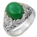 Load image into Gallery viewer, 925 Sterling Silver Green Stone Ring for Men | Statement Jewelry
