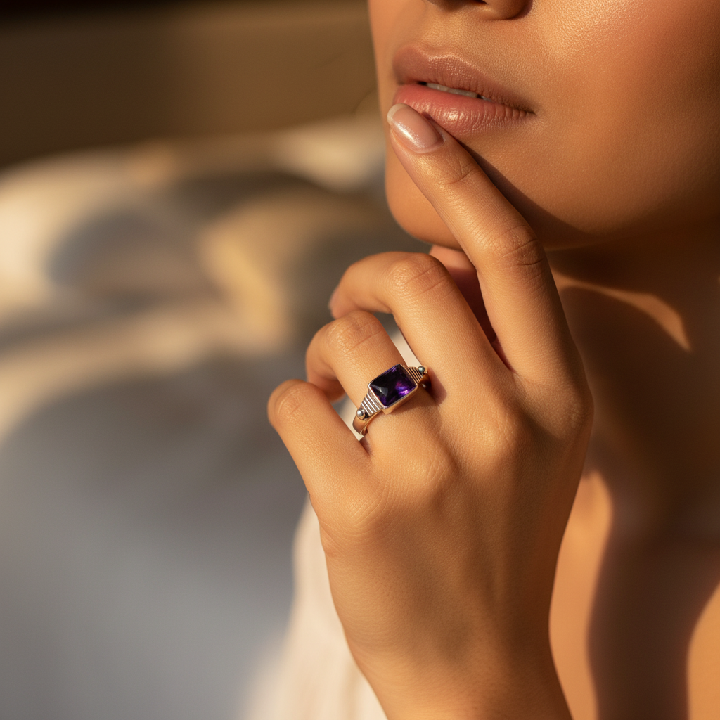 925 Silver Amethyst Ring for Women | Gemstone Jewelry