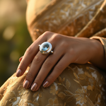 Load image into Gallery viewer, Anillo de plata con aguamarina para mujer | Anillo con piedra preciosa azul
