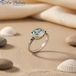 Load image into Gallery viewer, Anillo de plata con aguamarina para mujer | Anillo con piedra preciosa azul
